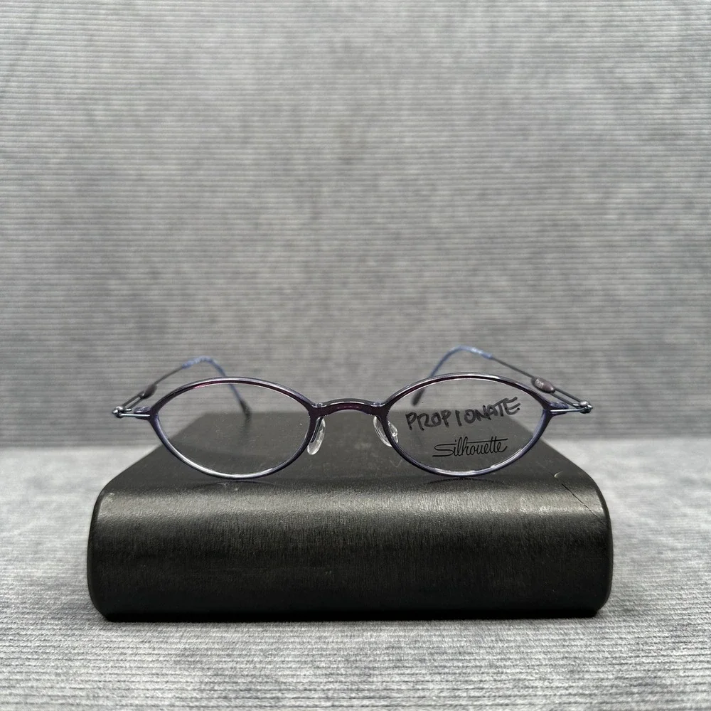 Silhouette SPX M 1946 Titanium Y2K Eyeglasses Purple Blue Oval Frames Austria